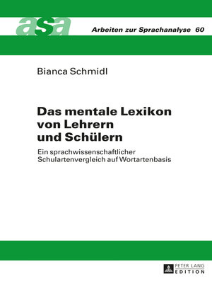 cover image of Das mentale Lexikon von Lehrern und Schülern